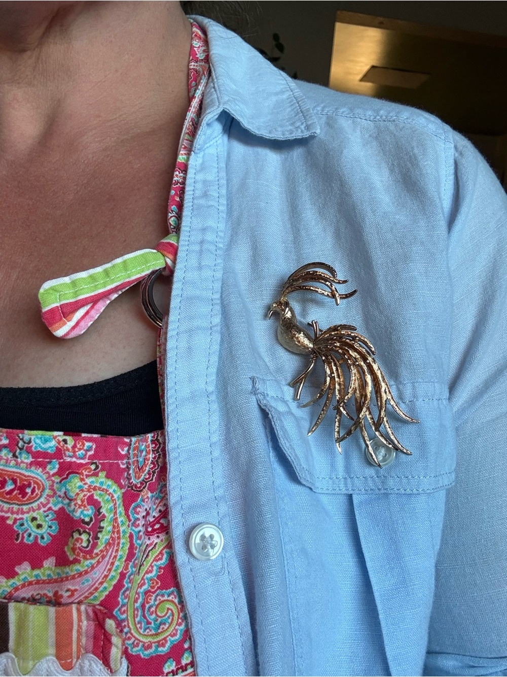 Vintage Avon Gold Tone Bird of Paradise Brooch Statement Pin 3.5”